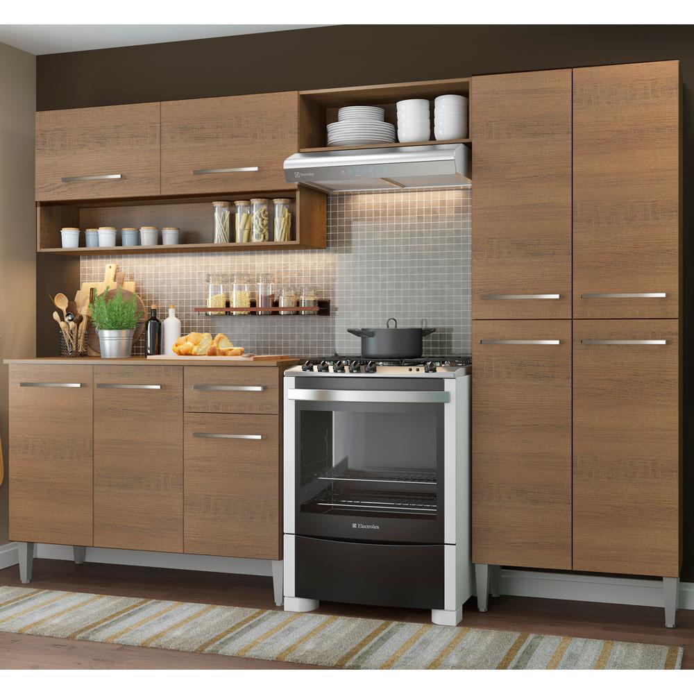 Armário de Cozinha Compacta 229cm Rustic Emilly Pop…