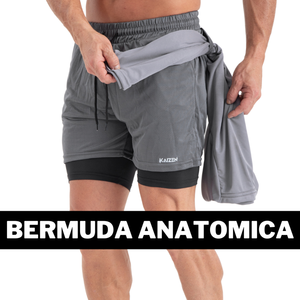kit 2 bermudas academia shorts 2 em 1 para treinar…