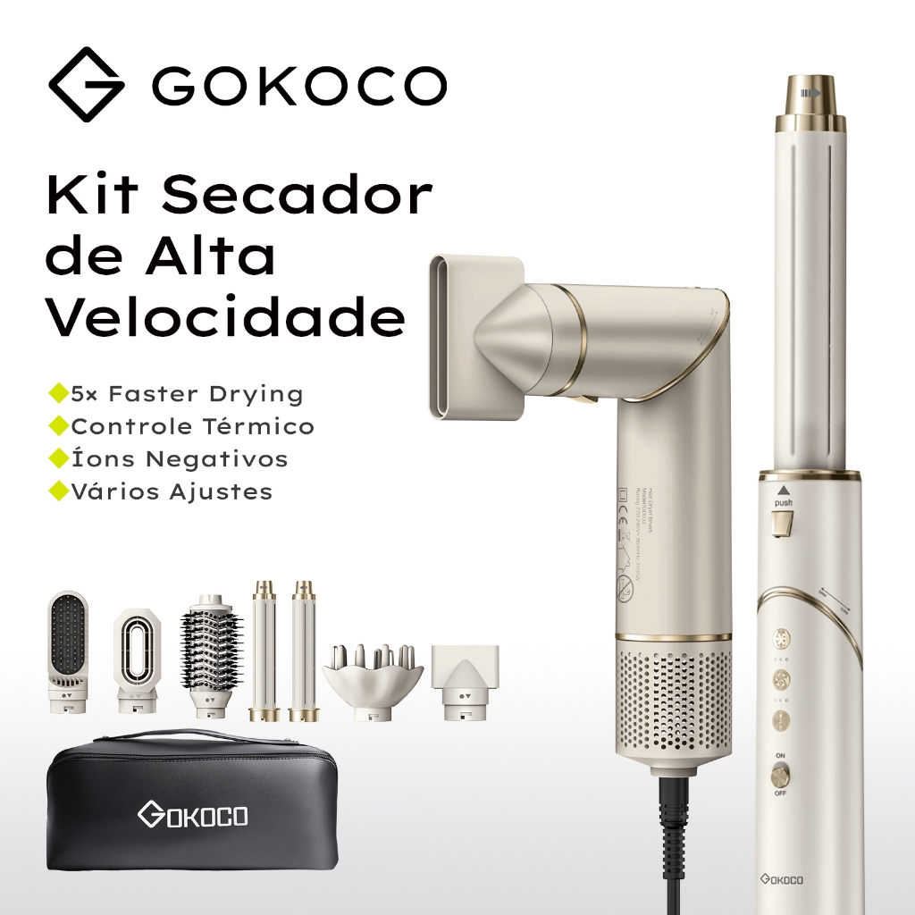 GOKOCO Escova Secadora 7 Em 1 GD032 Conjunto De Secador…