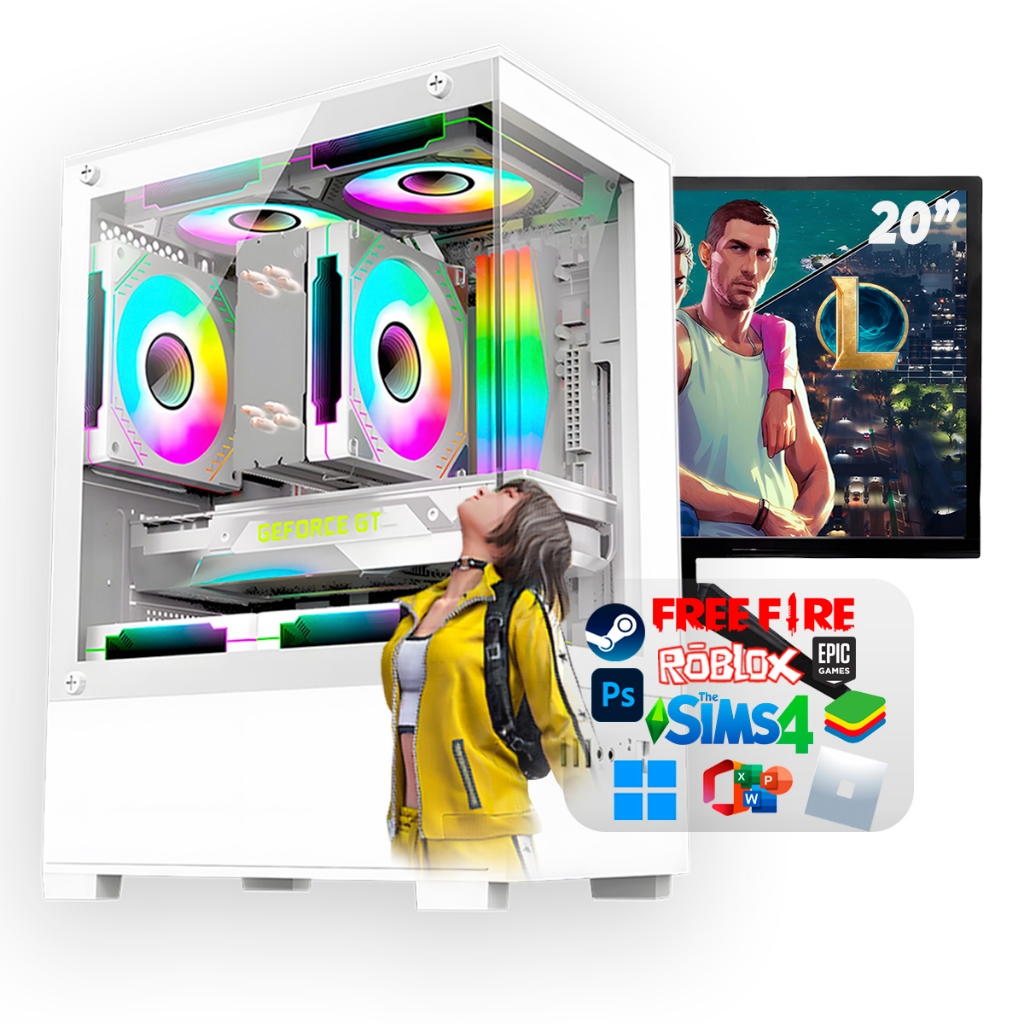 Computador PC Gamer Branco Intel Core i5 3.4Ghz Placa…
