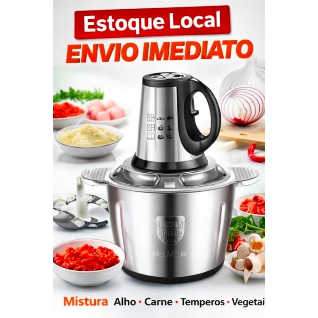 Picador De Alimentos Moedor De Carne Mixer Elétrica…